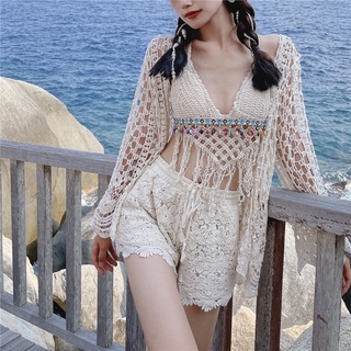 INS Fashion Female Crochet Halter Sexy Tassels Bikini Camis Summer Beach  Padded Crop Tops Tank Bra