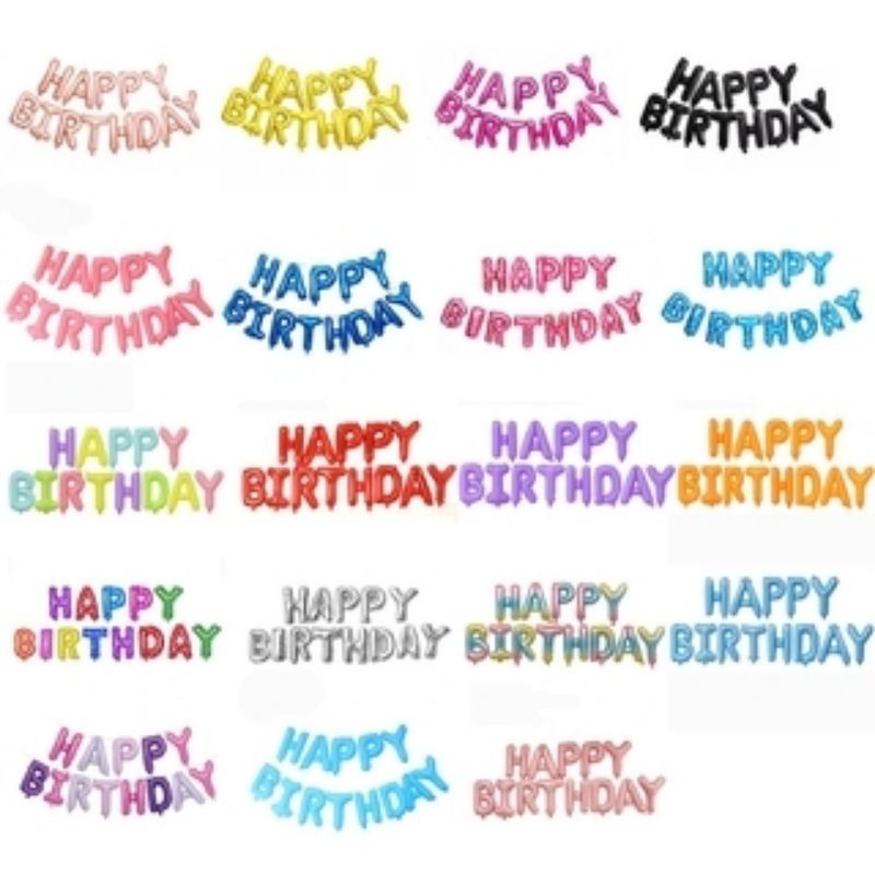 Happy Birthday Letter Foil Balloon set 16