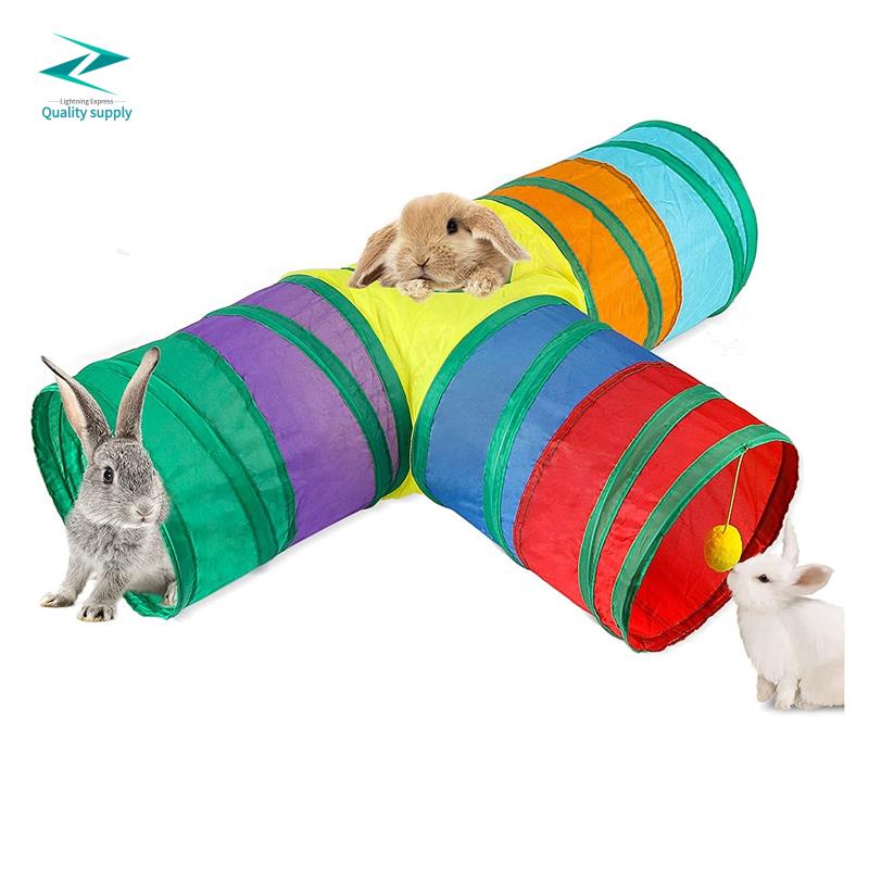 Bunny Tunnels & Tubes Collapsible 3 Way Bunny Hideout Small Animal ...