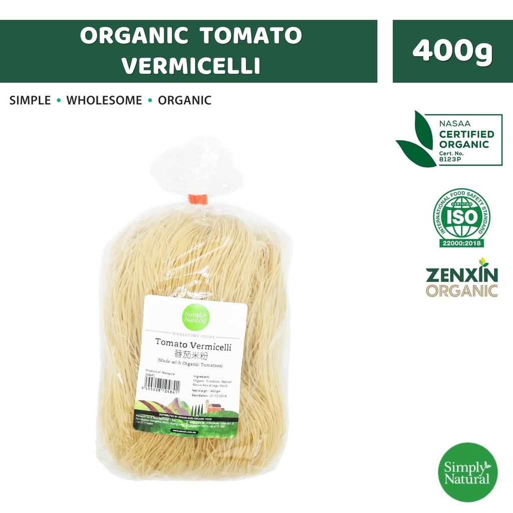 Simply Natural Organic Tomato Vermicelli 400g Malaysia Shopee Singapore