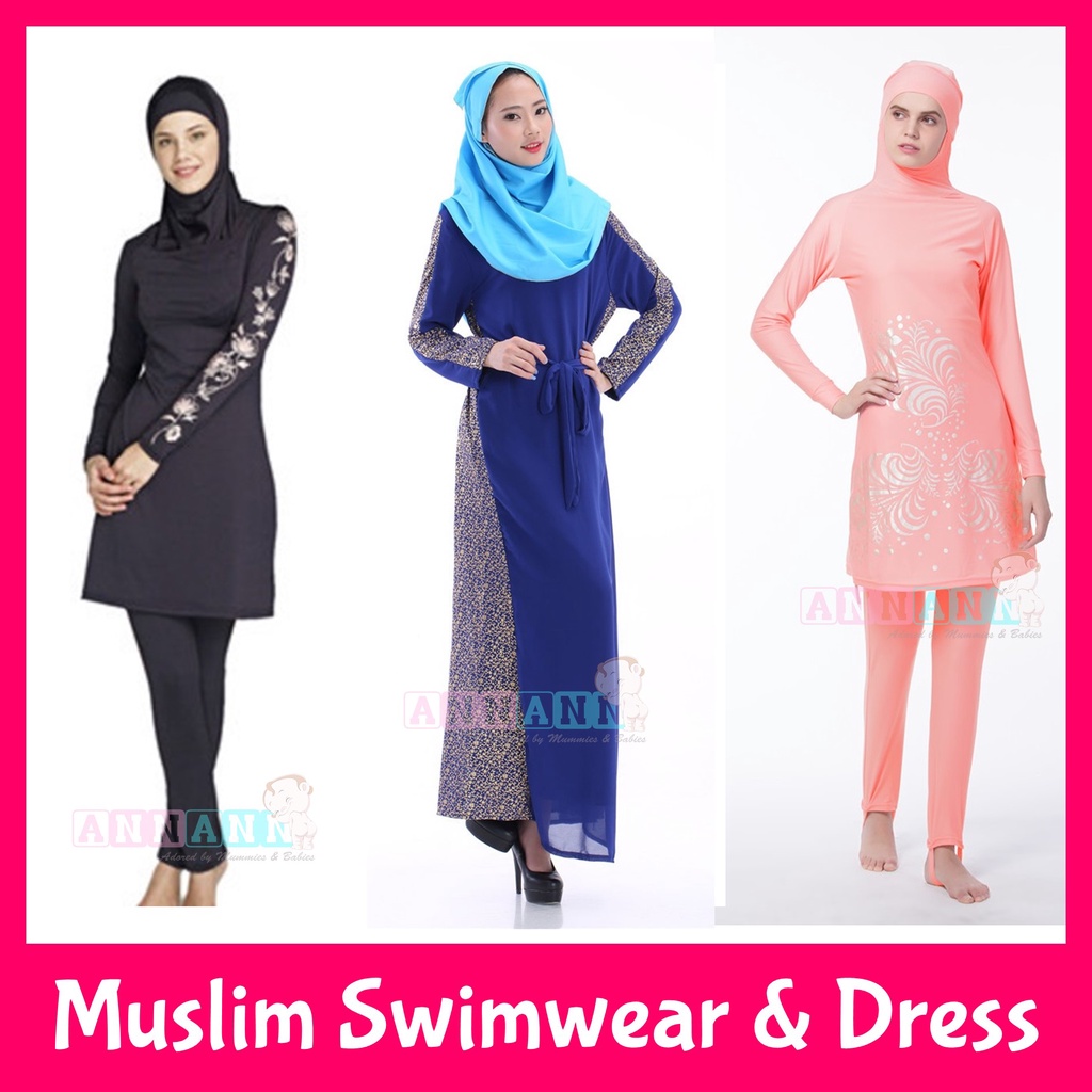SG🇸🇬★S6XL★Muslim Swimming Costume Swimwear ★Muslimah Burqini Burkini★Plus Size★Long Sleeves