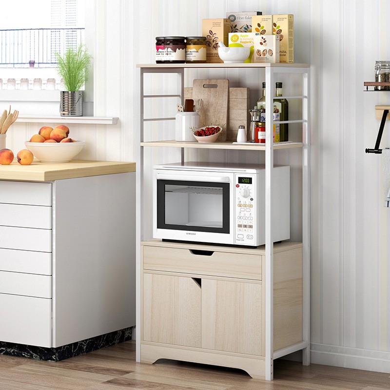 Kitchen shelf floor type multi-layer microwave storage rack bowl ...