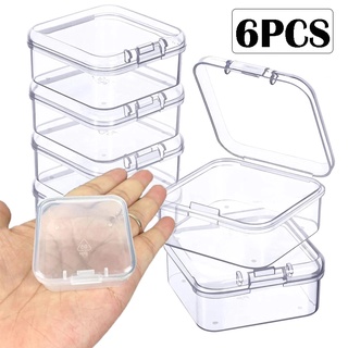 5/10X Mini Plastic Clear Square Storage Box for Collecting Small Items  4.3*4.3Cm