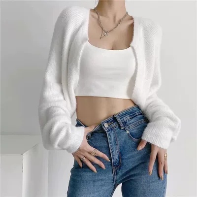 White hot sale fuzzy cardigan