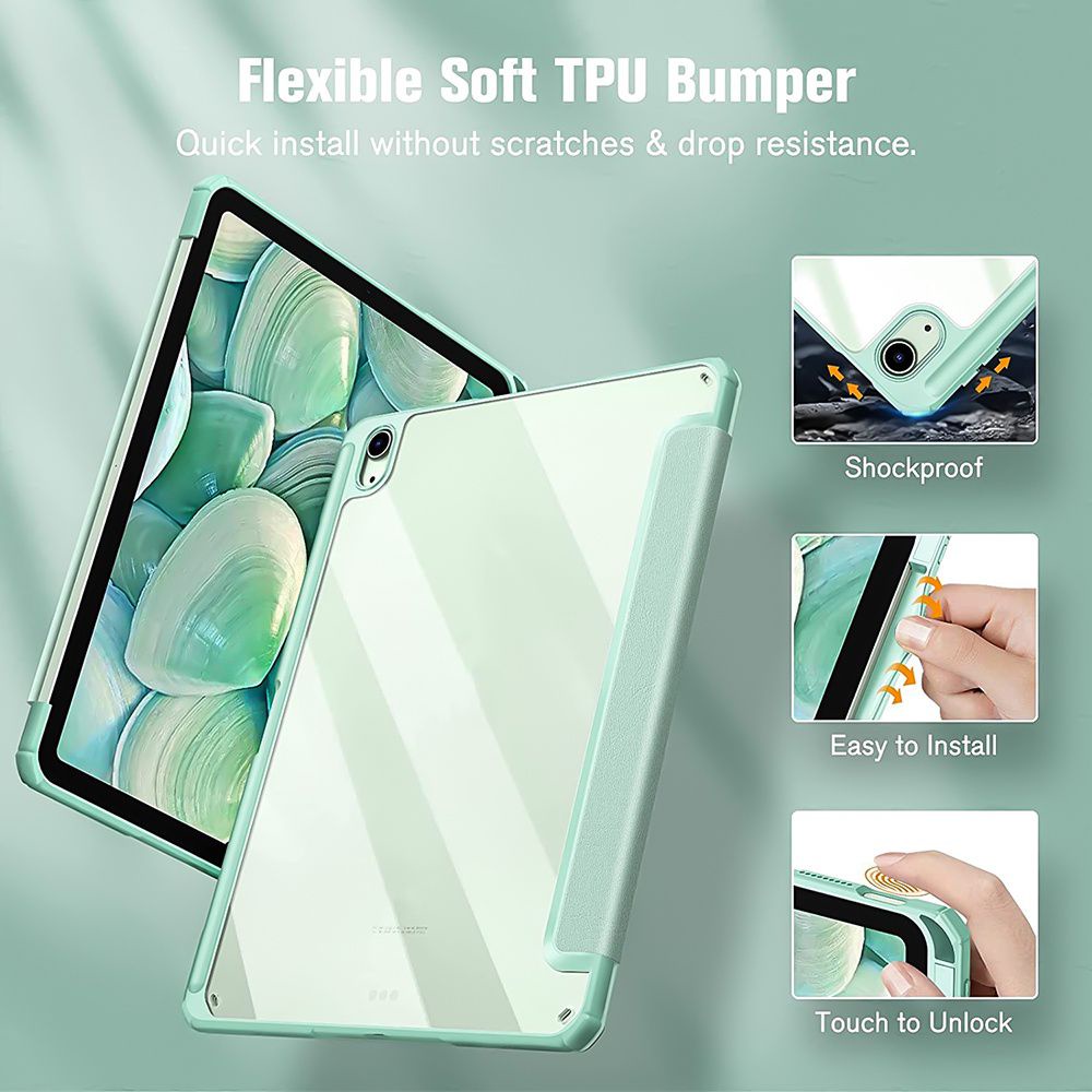 Case Ipad Akrilik Autolock Clear HD Anti Bend With Pen Slot Compatible Acrylic Casing For Ipad Gen10th 11th 10.9" 10.2" Gen 7 8 9 Air 4 /5 Pro 2020 2021 Mini 6 Premium Quality - Gambar 3