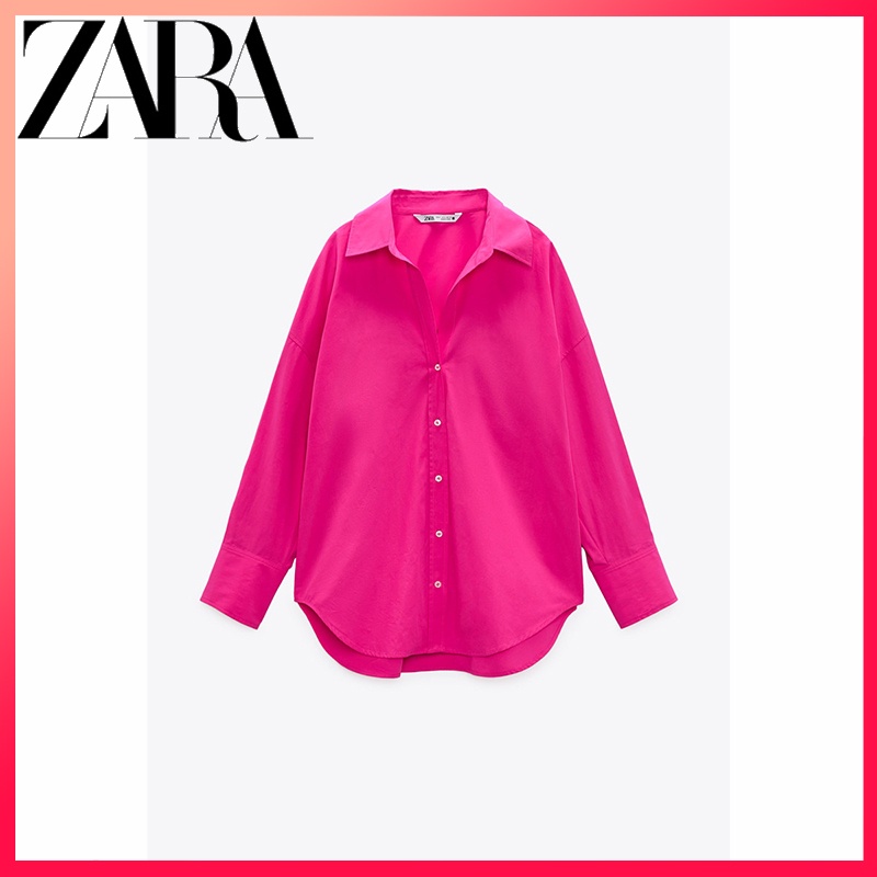 ZARA new women's clothing simple lapel long-sleeved poplin shirt