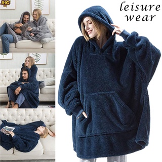 Women's Hoodie Blanket Men's Sweatshirt Oversized Hoodie With Two Pockets  Sherpa Fleece Hoodie Blanket Snuggle Super Soft Fluffy Warm Cozy Hoodie Blan