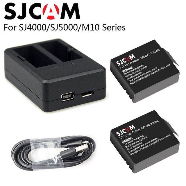 Akku + Dual-Ladegerät für Qumox SJ4000, SJ4000+, SJ5000, SJ5000+, SJ5000X Elite/SJCam M10, X1000 / DBPower EX4000, EX5000 ... s. Liste