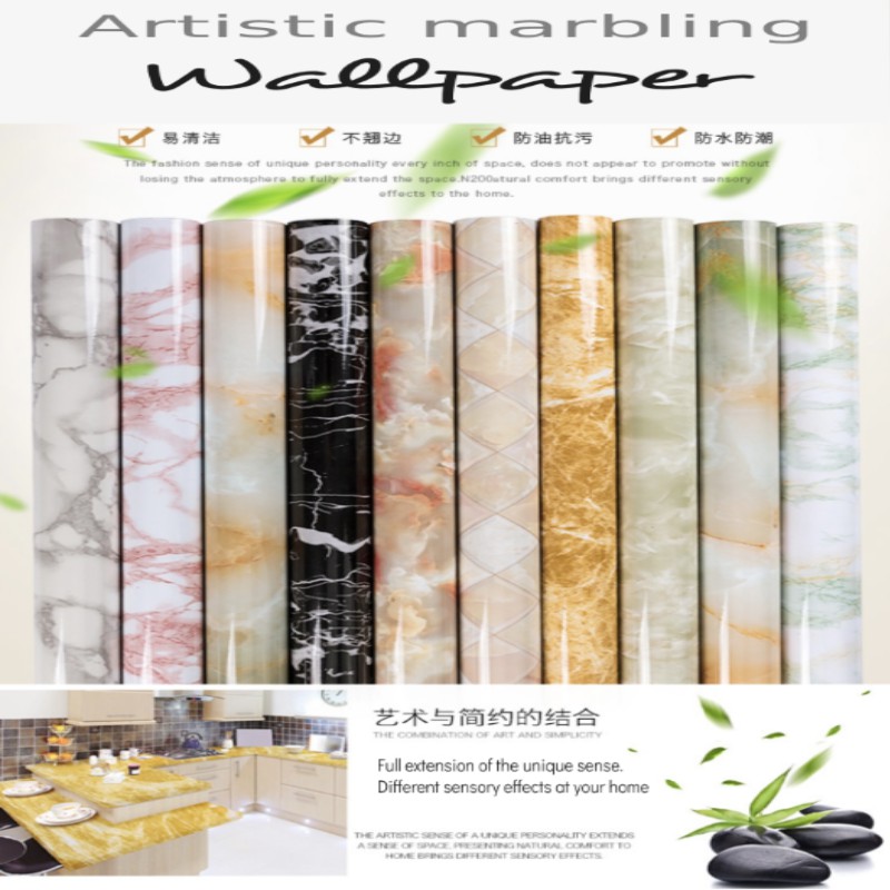 Marble Wallpaper Decor Renovation Waterproof Self Adhesive PVC Sticker Living kitchen Room Furniture Contact Paper