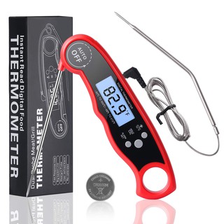 1pc, Meat Thermometers, Double Probe Meat Thermometer With Alarm,  Rechargeable Instant Read Food Thermometer With Rotating Lcd Screen,  Waterproof Cook