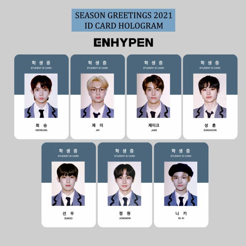 Enhypen PHOTOCARD STUDENT ID CARD SEASON GREETINGS PC Read Description