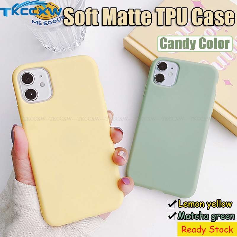 Candy Color Casing for Samsung Galaxy Note 20 S21 S20 Ultra S10 S21 S9 S8 S20 Plus S20 FE S10e Note 10+ 8 9 S10 Note 10 Lite Phone Case Soft TPU Lemon Yellow & Matcha Green Ultra Slim Thin Luxury Fash