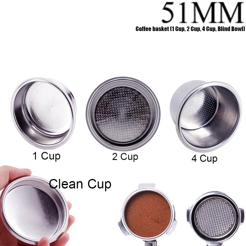 Coffee Filter Cup 51mm Non Pressurized Portafilter Basket For Filter