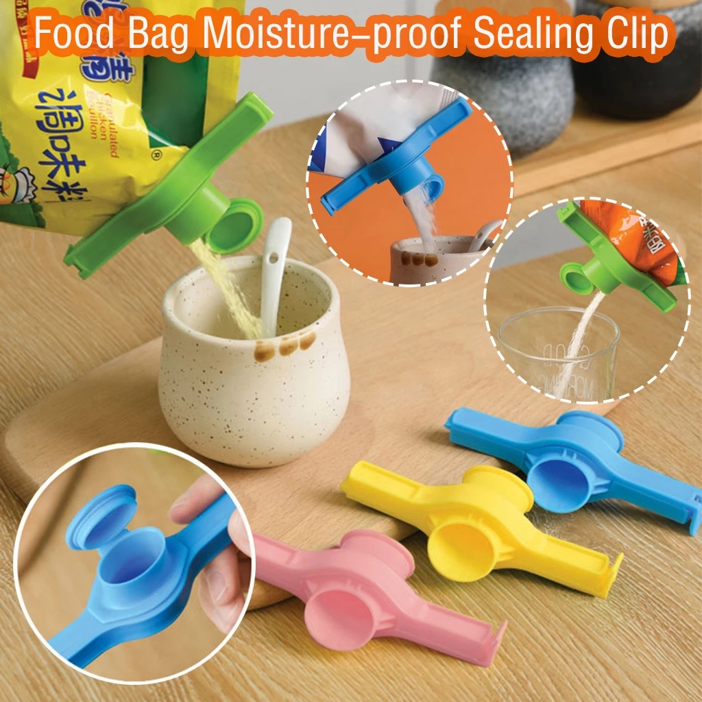 Food Bag Storage Clips With Food Discharge Nozzle/Moistureproof
