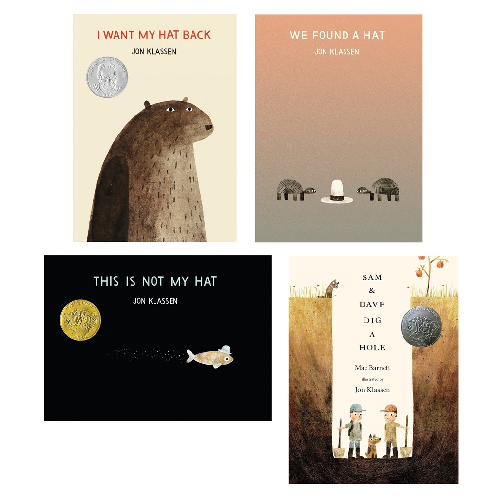Caldecott Medal Award Winning Books I Want My Hat Back Trilogy and Sam and Dave Dig a Hole by