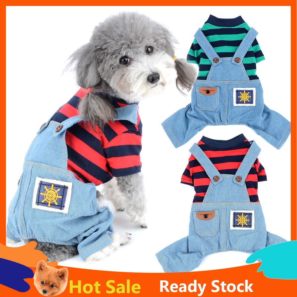 Pet Outfits for Small Dogs Boy Girls Summer Striped Shirts with Pants Jumpsuits for Cats Puppies Chihuahua Clothes Shopee Singapore