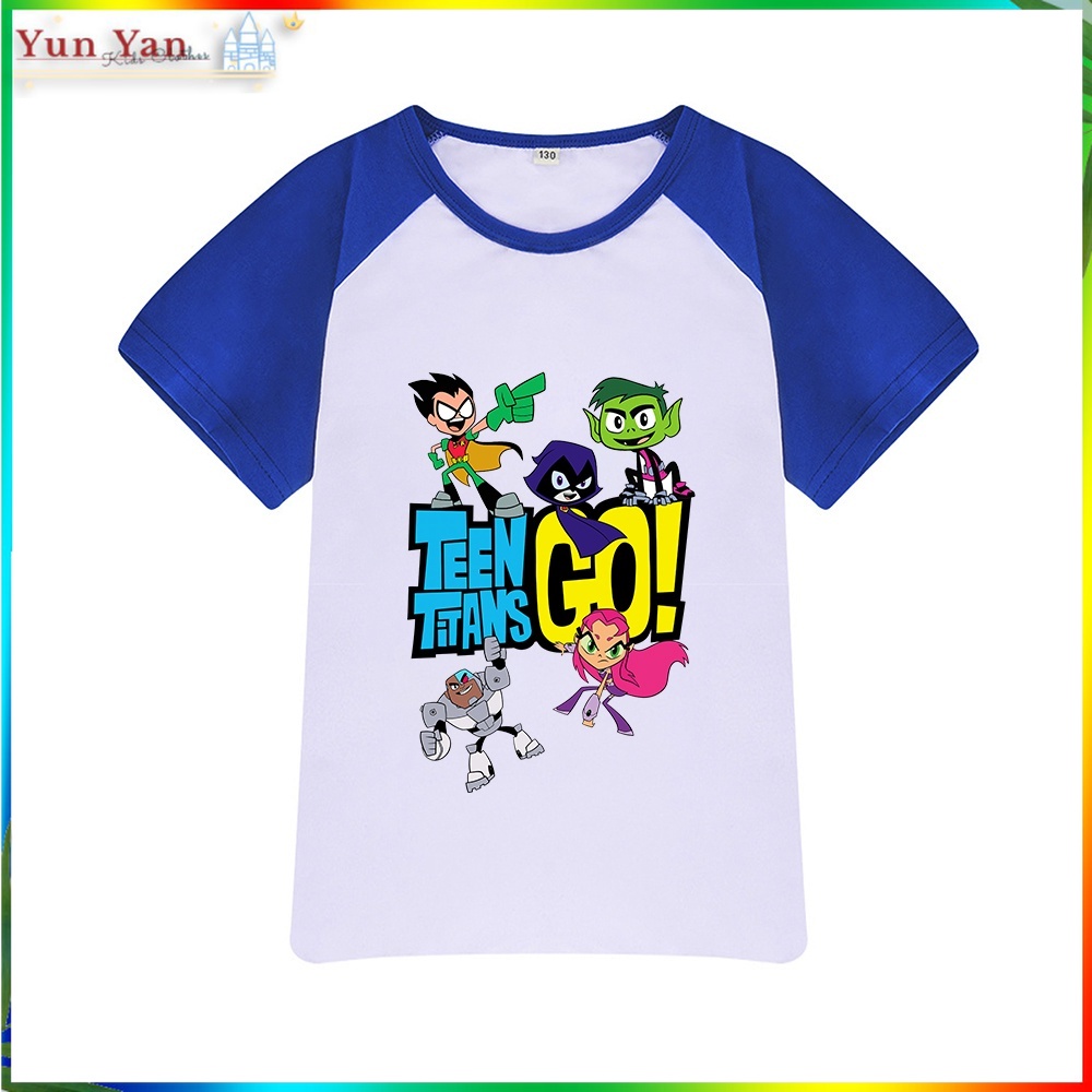 Boys' Teen Titans Go! Short Sleeve T-Shirt - Light Blue S – Target