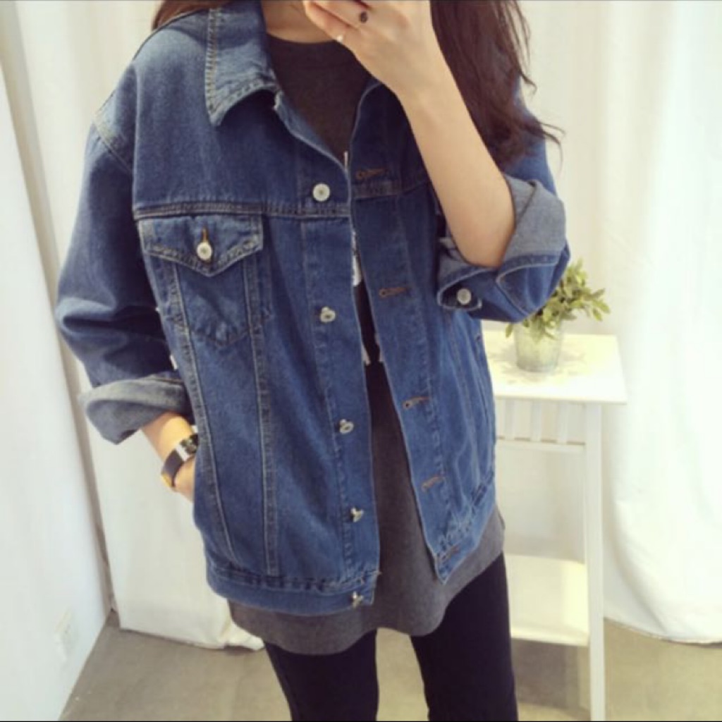 Boyfriend Denim Jacket (Ripped) | Shopee Singapore