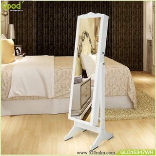 Wooden Floor Standing Mirror Jewelry