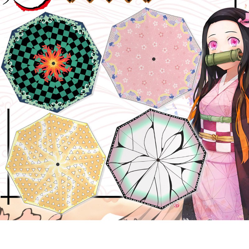 Japan Anime Demon Slayer Umbrella Folding Umbrella Rengoku Kyoujurou