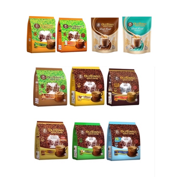 Old Town White Coffee Extra Rich 35gx15s/ 2 in 1 l/Hazelnut/Classic