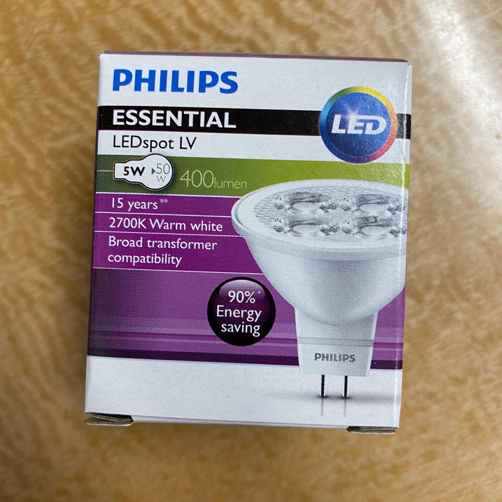 5pc bundle Philips Essential LED Bulb Spot MR16 5W Non Dimmable 24D 12VAC 2700K 6500K Shopee Singapore