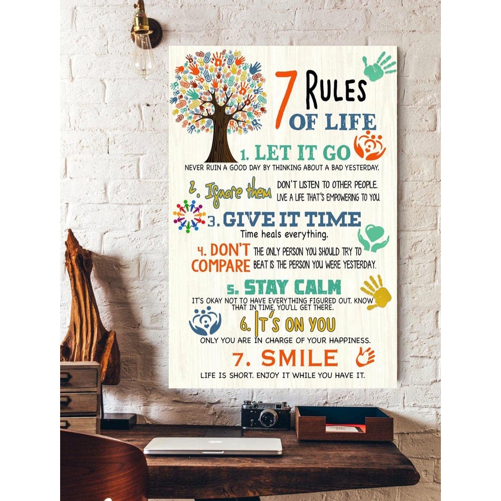 Social Worker 7 Rules Of Life Poster Wall Art for Living Room Bedroom Office Home