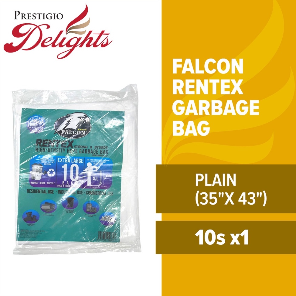Falcon Rentex Plain Garbage Bag 10 Pieces (89cm x 109 cm) | Residential ...
