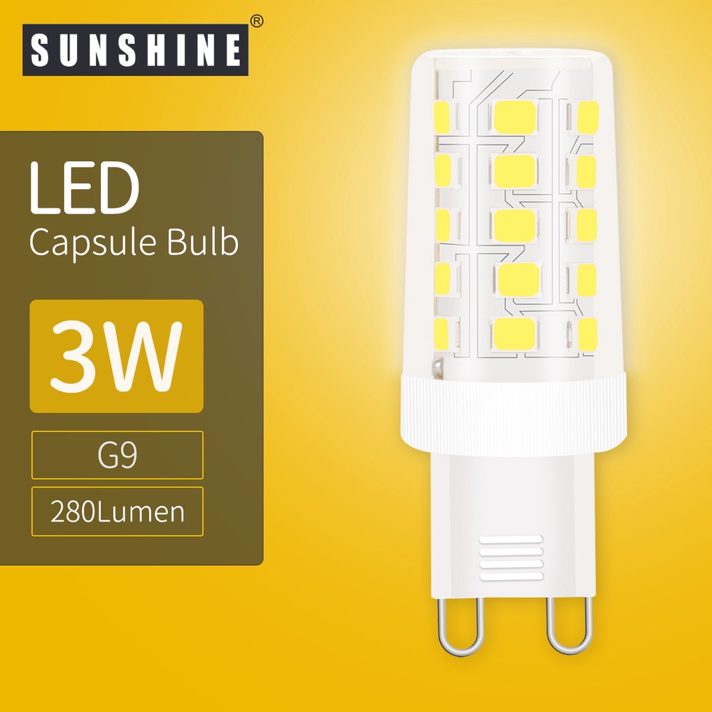 SUNSHINE LED Capsule Light Bulb G9 3W LED Corn Bulb Daylight 6500K ...