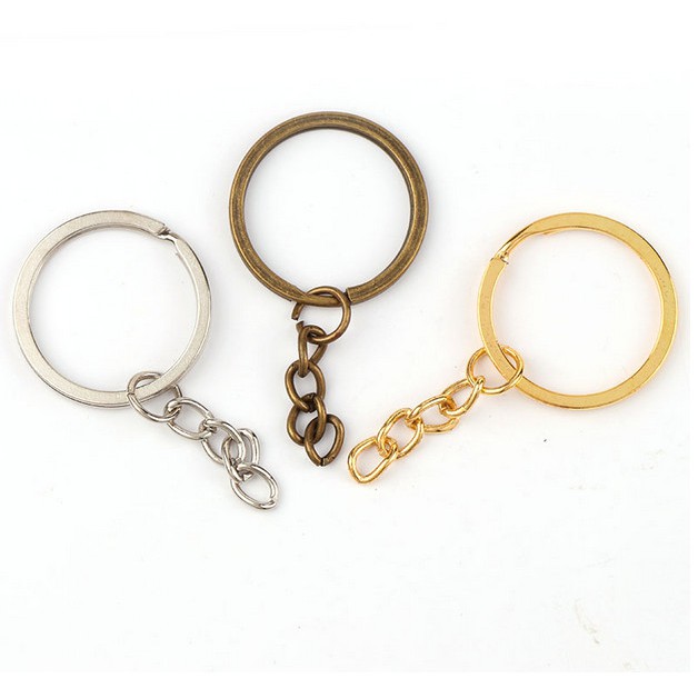 10pcs 28mm Key Chain Short Chain Split Ring Key Rings DIY Accessories ...