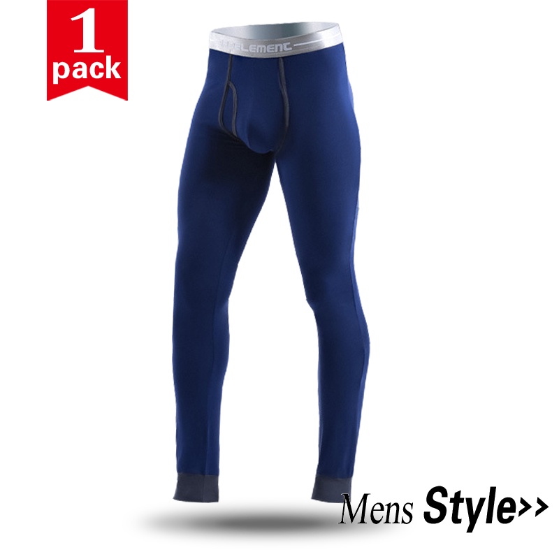 Men's Warm Pants Long Length Modal Slim Leggings Autumn and Winter Thin