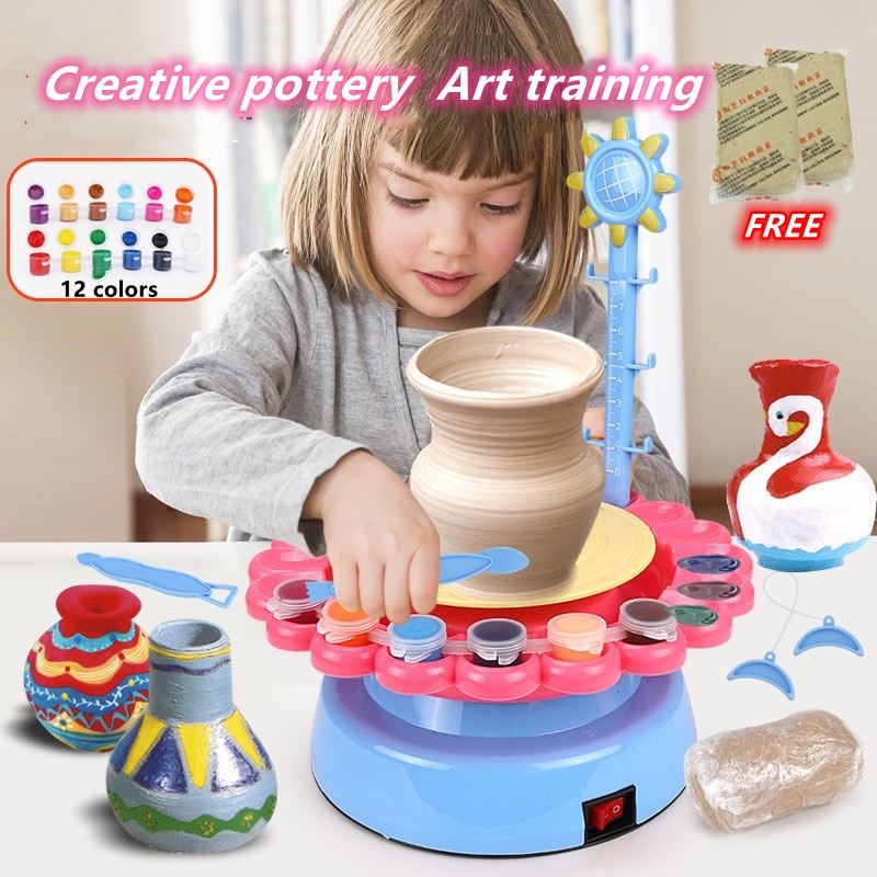 Kids DIY Ceramic Pottery Machine Mini Handmade Craft Toys