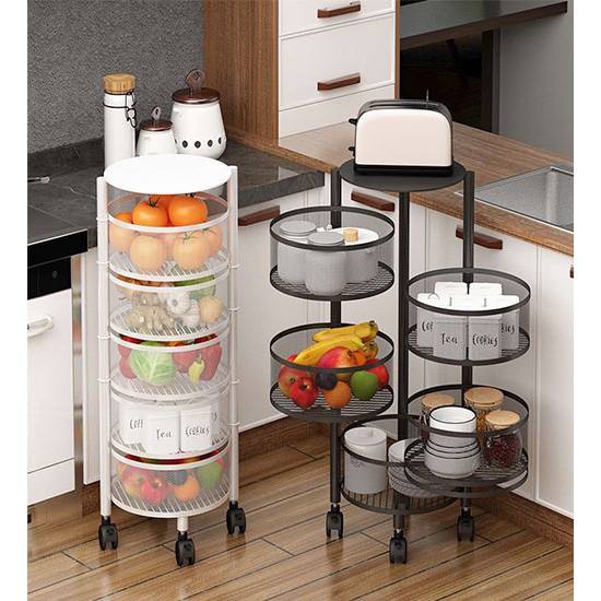 Yihan Rotating Shelf With Wheels Black YF-1642 | Shopee Singapore