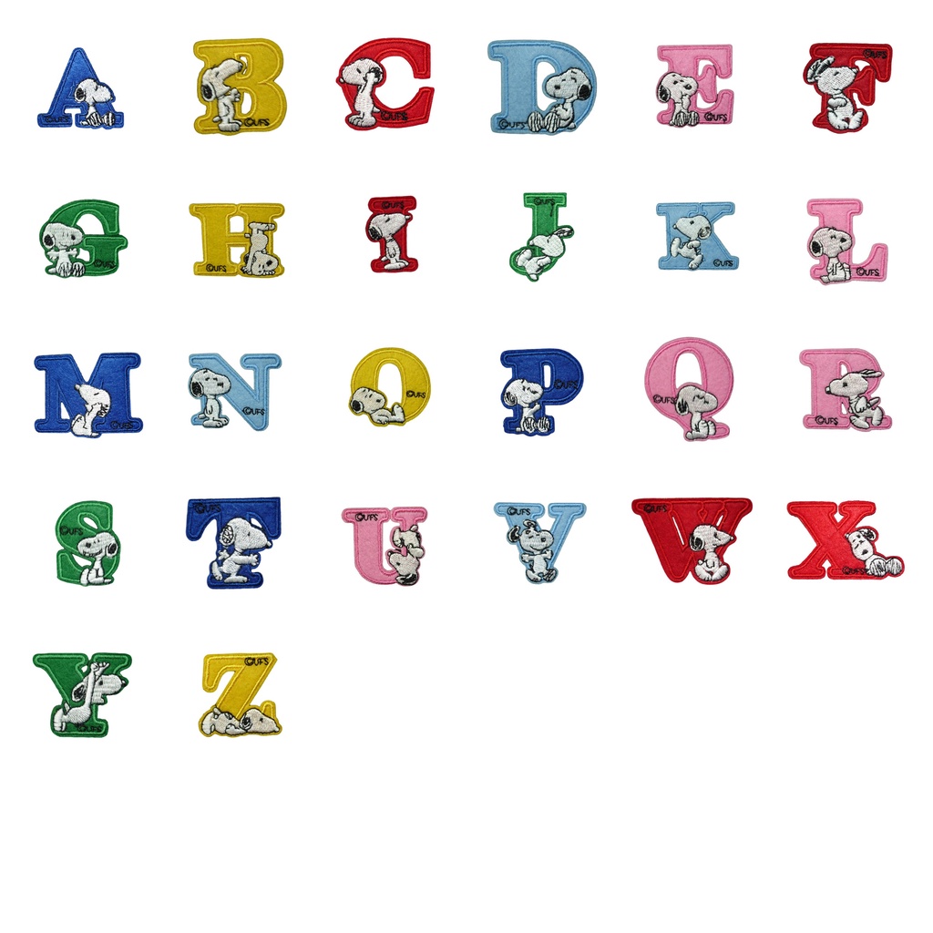 Letter A-Z Alphabet Iron On Patch Party Favour Goodie Bag ABC Snoopy ...
