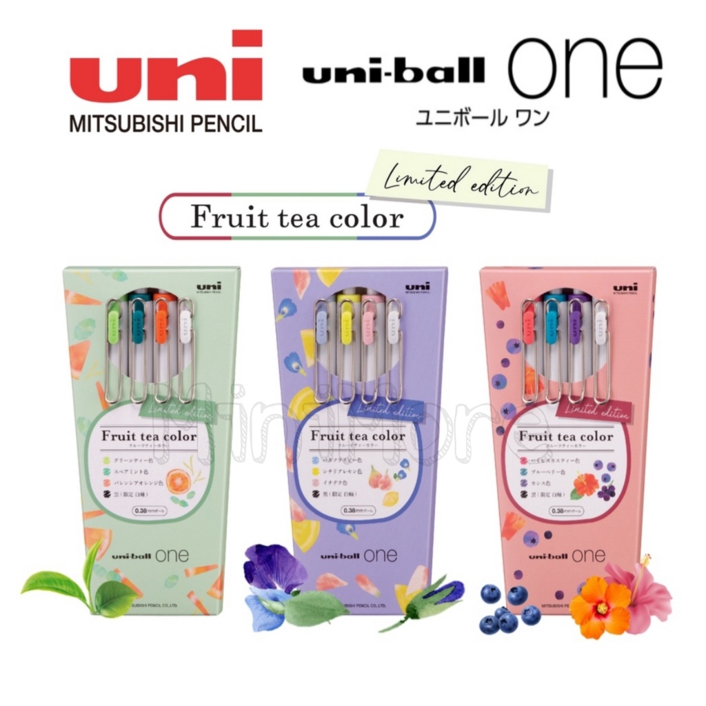 (MiniMore) Uni-Ball One Limited Edition Fruit Tea Color Gel Ink Pen 4 ...
