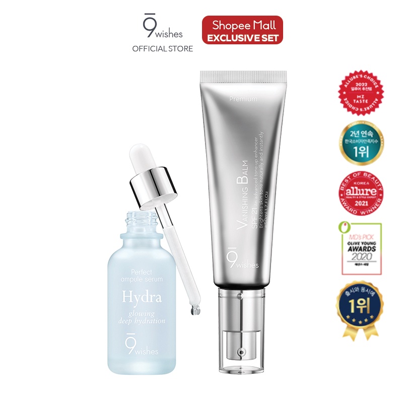 9wishes Skin Ampoule & Tone Up Duo Set Hydra Ampoule II + Premium