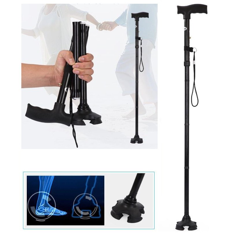Outdoor Portable Lightweight Walking Stick with Crutch Cum Chair
