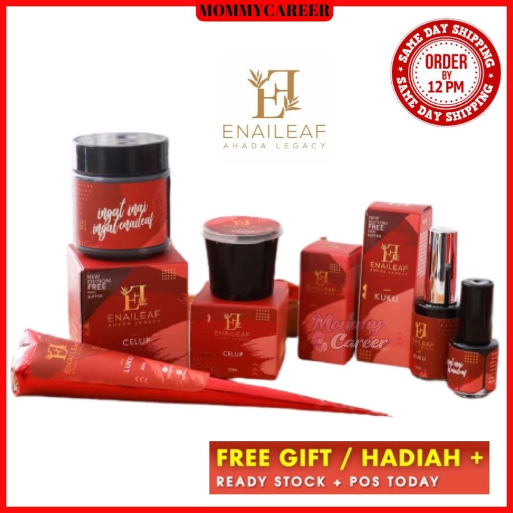 Enaileaf Inai Nail Dip Hair Painting Halal Sah Solat Henna Sticker Nail