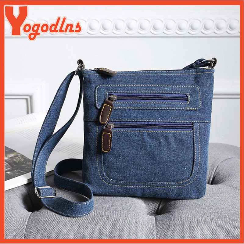 Yogodlns Fashion Blue Denim Shoulder Bags For Women Classial