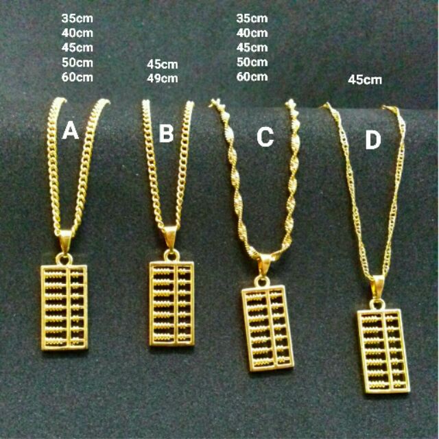 Gold abacus pendant sale