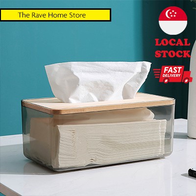 Bamboo Wood Tissue Box Living Room Translucent Tissue Box | Shopee ...