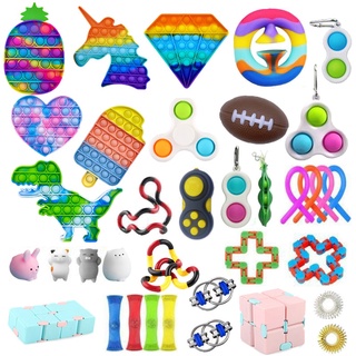 Fidget sensory toy stress anxiety relief autism toys set push kit bubble  fidget sensory toys for kids adults decompression gift