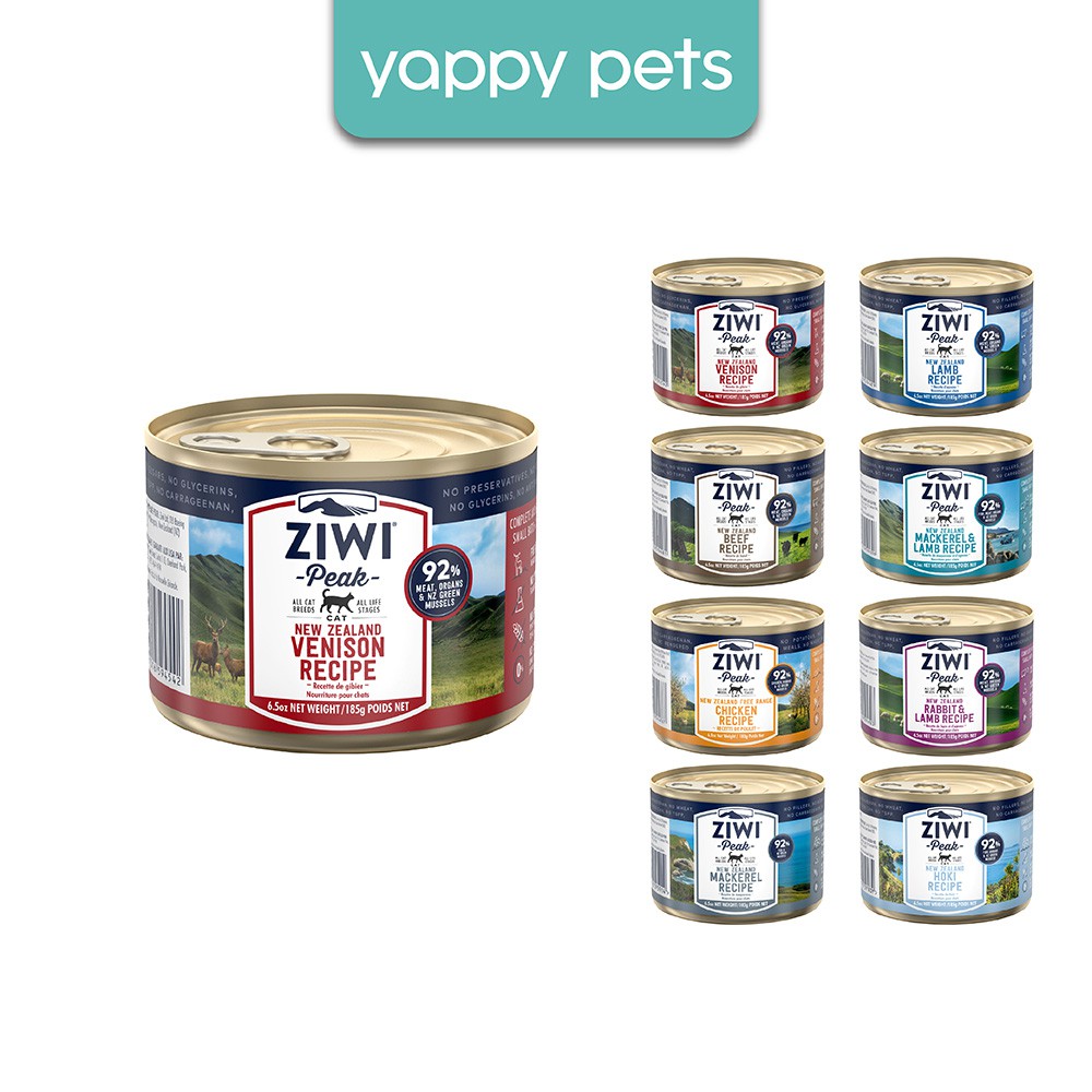 Ziwi Peak Wet Cat Food 185g Complete Diet, Meal Topper, Venison Lamb