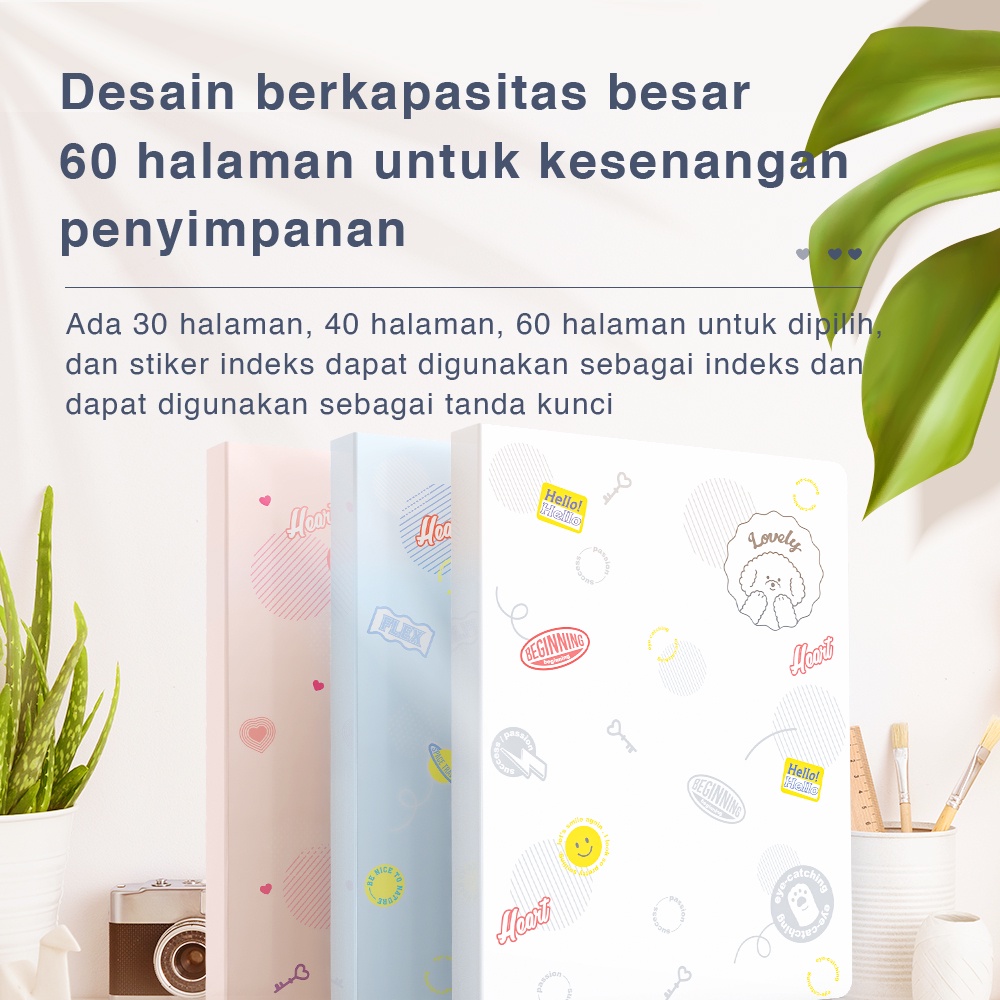 Deli Display Book / Map File Dokumen A4 30/60/80 Halaman Warna Pastel 7267X 72495 - Gambar 3