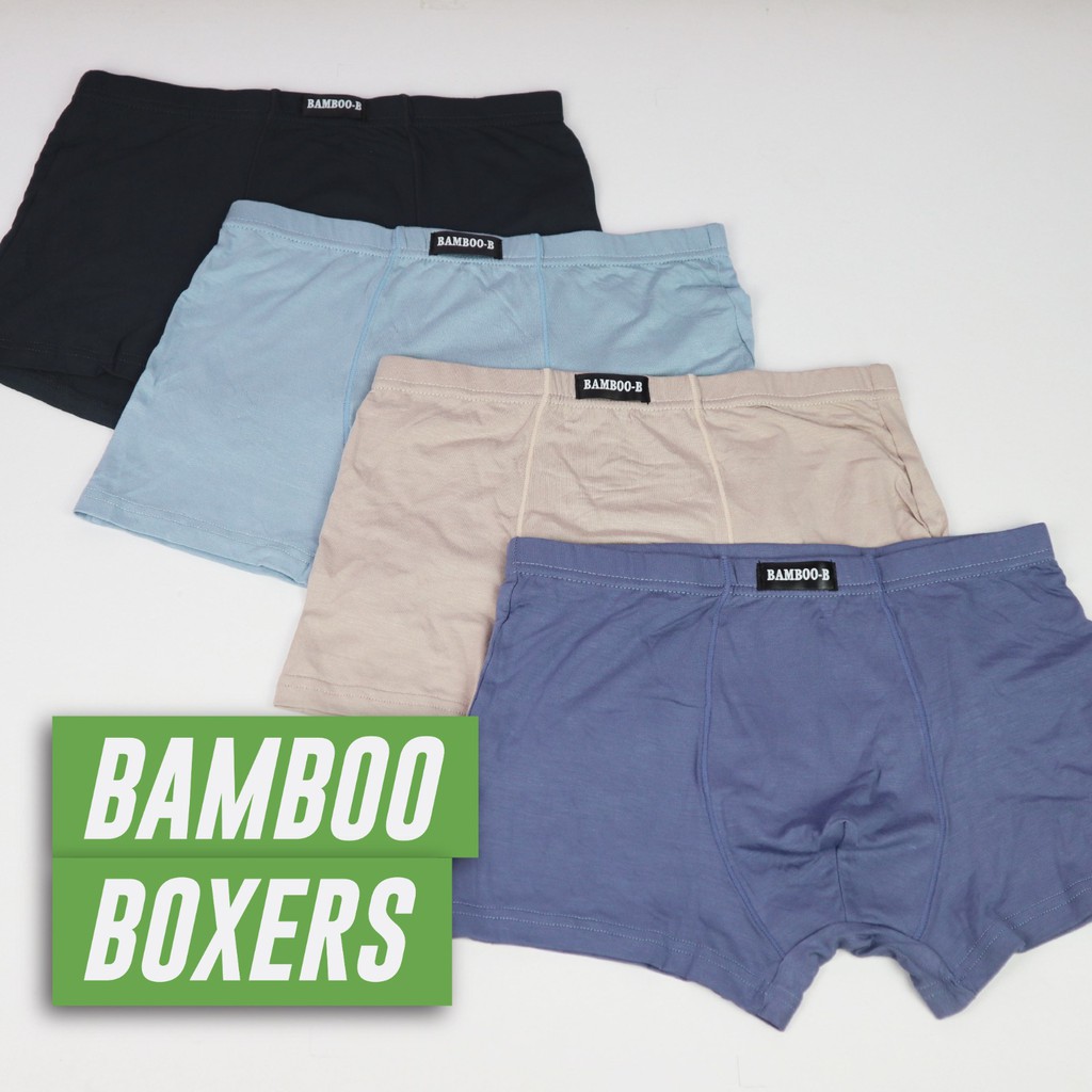 BAMBOO MEN'S BOXER BRIEFS SOLID NEW COLORS BREATHABLE UNDERWEAR Shopee Singapore