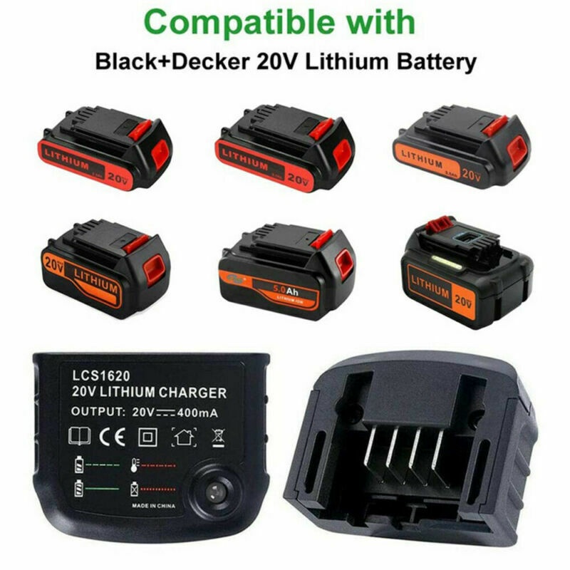 Black & Decker Porter Cable Stanley Power Adapters 10.8v/14.4v/18v/20v  Lithium-ion Battery Charger