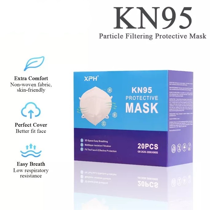 KN95 XPH Disposable Face Mask Protective Mask PPE Topeng Muka One Box ...