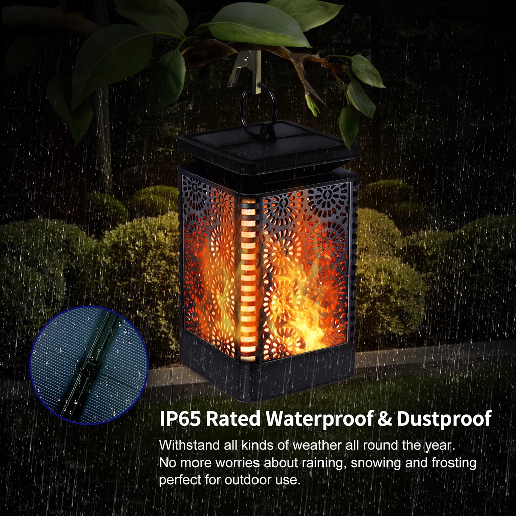 2X Pack  Solar  flame Lantern Outdoor Hanging, Waterproof, Garden Decorative Lights