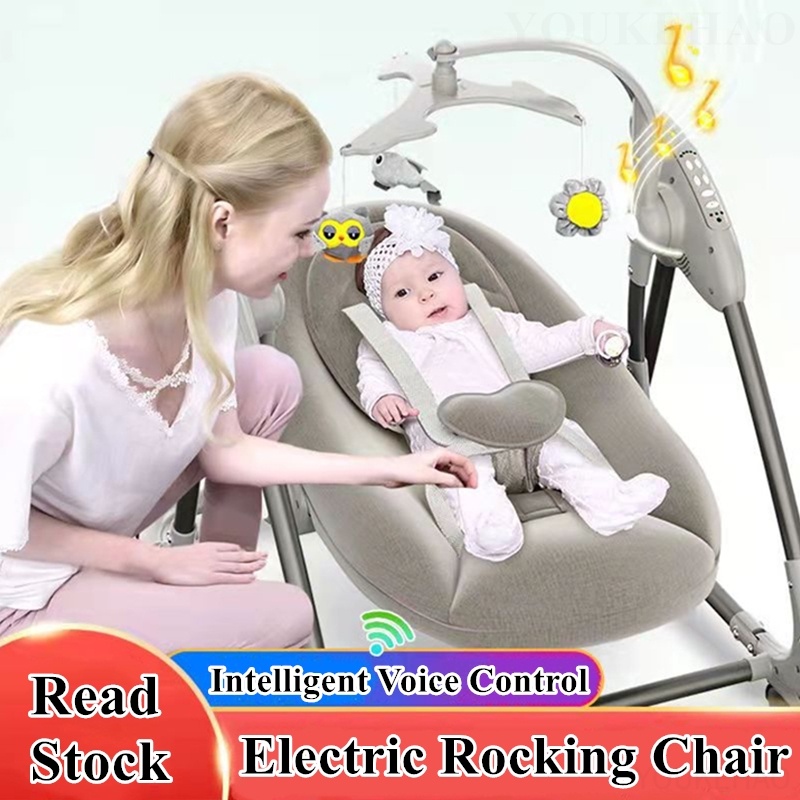 Electric Voice Control Baby Rocking Chair Cradle Soothing Recliner ...