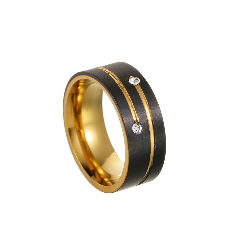 Gold steel sale ring